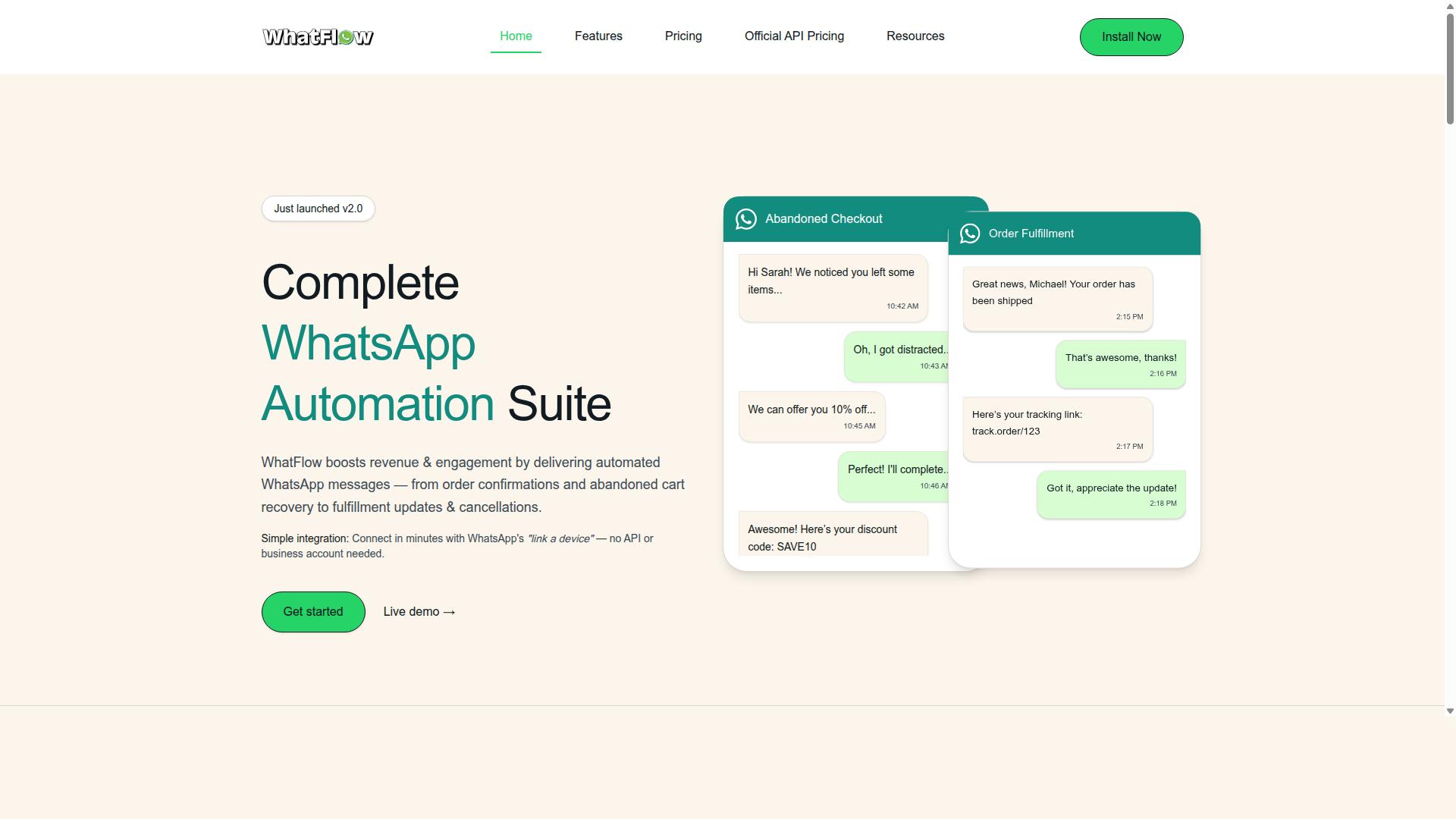 WhatFlow website